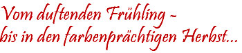Vom duftenden Frühling - bis in den farbenprächtigen Herbst...